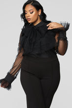 Load image into Gallery viewer, Mesh Ruffle Feels Blouse - Black
