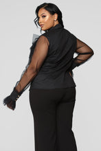Load image into Gallery viewer, Mesh Ruffle Feels Blouse - Black
