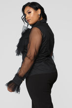 Load image into Gallery viewer, Mesh Ruffle Feels Blouse - Black
