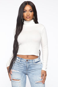 Always Actin' This Way Ribbed Top - Off White