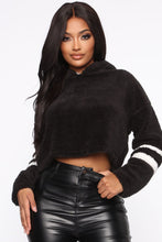 Load image into Gallery viewer, Late Night Walk Furry Hoodie - Black
