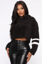 Load image into Gallery viewer, Late Night Walk Furry Hoodie - Black
