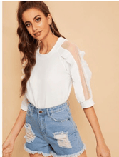 Load image into Gallery viewer, Sheer My Sleeve Top - White
