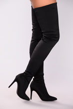 Load image into Gallery viewer, Keyana Thigh High Boot - Black
