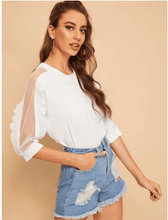 Load image into Gallery viewer, Sheer My Sleeve Top - White
