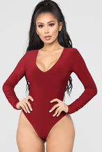 Load image into Gallery viewer, Louise V Neck Bodysuit - Burgundy
