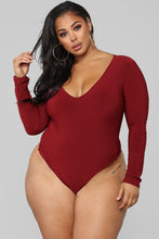 Load image into Gallery viewer, Louise V Neck Bodysuit - Burgundy
