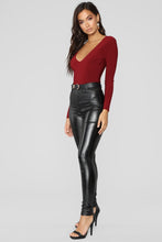 Load image into Gallery viewer, Louise V Neck Bodysuit - Burgundy

