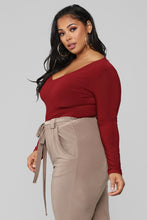 Load image into Gallery viewer, Louise V Neck Bodysuit - Burgundy
