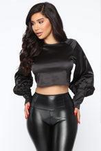 Load image into Gallery viewer, Just One Date Satin Top - Black
