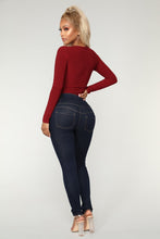 Load image into Gallery viewer, Louise V Neck Bodysuit - Burgundy
