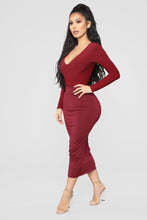 Load image into Gallery viewer, Louise V Neck Bodysuit - Burgundy
