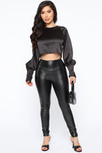 Load image into Gallery viewer, Just One Date Satin Top - Black
