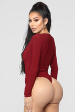 Load image into Gallery viewer, Louise V Neck Bodysuit - Burgundy
