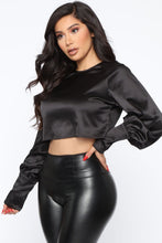 Load image into Gallery viewer, Just One Date Satin Top - Black
