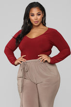 Load image into Gallery viewer, Louise V Neck Bodysuit - Burgundy
