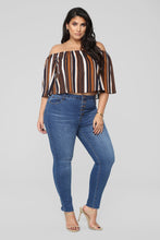 Load image into Gallery viewer, Alisha Off Shoulder Top - Black/Brown
