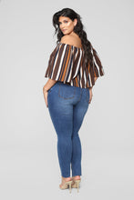 Load image into Gallery viewer, Alisha Off Shoulder Top - Black/Brown
