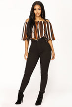 Load image into Gallery viewer, Alisha Off Shoulder Top - Black/Brown

