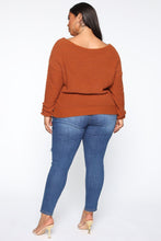 Load image into Gallery viewer, Cozy With Me Off Shoulder Top - Rust
