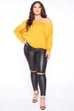 Load image into Gallery viewer, Cuddle Me Tightly Off Shoulder Top - Mustard
