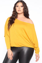 Load image into Gallery viewer, Cuddle Me Tightly Off Shoulder Top - Mustard
