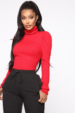 Load image into Gallery viewer, Win Knit Back Long Sleeve Top - Red
