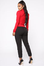 Load image into Gallery viewer, Win Knit Back Long Sleeve Top - Red
