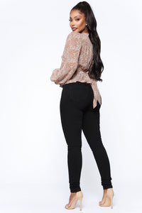 Always There Floral Blouse - Mocha/combo