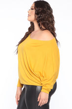 Load image into Gallery viewer, Cuddle Me Tightly Off Shoulder Top - Mustard
