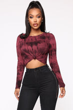 Load image into Gallery viewer, Can't Hold Us Tie Dye Top - Burgundy
