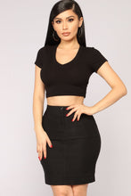 Load image into Gallery viewer, Little Do You Know Crop Top - Black

