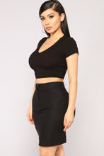 Load image into Gallery viewer, Little Do You Know Crop Top - Black
