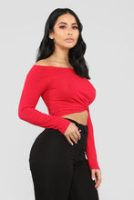 Load image into Gallery viewer, Tag Me In Off Shoulder Top - Wine
