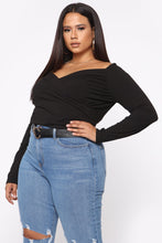 Load image into Gallery viewer, Never Too Classy Surplice Top - Black
