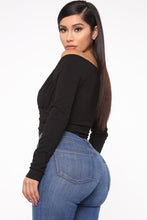 Load image into Gallery viewer, Never Too Classy Surplice Top - Black
