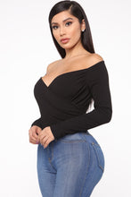 Load image into Gallery viewer, Never Too Classy Surplice Top - Black
