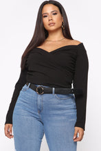 Load image into Gallery viewer, Never Too Classy Surplice Top - Black
