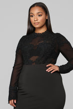 Load image into Gallery viewer, In My Feelings Embroidered Bodysuit - Black
