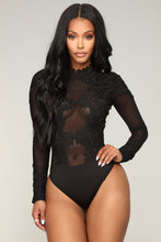 Load image into Gallery viewer, In My Feelings Embroidered Bodysuit - Black
