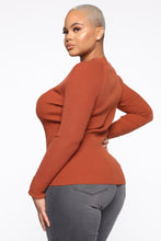 Load image into Gallery viewer, Pull Me Closer Long Sleeve Top - Brown
