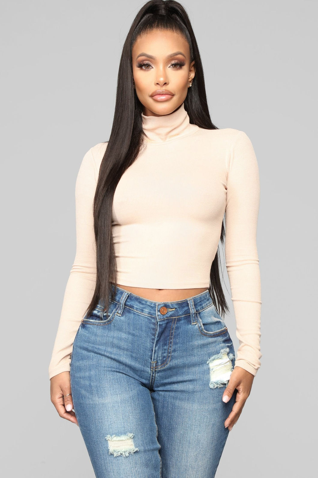Amerie Turtle Neck Sweater - Beige