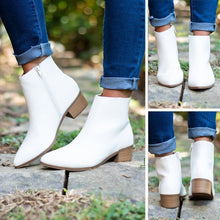 Load image into Gallery viewer, Helping Hand White Heeled Booties
