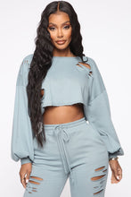 Load image into Gallery viewer, Casual Lover Distressed Pullover - Blue
