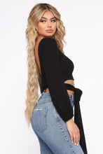 Load image into Gallery viewer, No Tie To Waist Ribbed Top - Black
