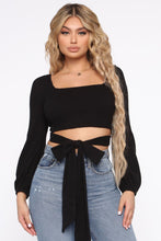 Load image into Gallery viewer, No Tie To Waist Ribbed Top - Black
