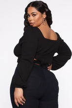Load image into Gallery viewer, No Tie To Waist Ribbed Top - Black
