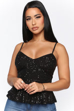 Load image into Gallery viewer, Talk About Love Peplum Top - Black
