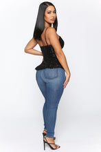 Load image into Gallery viewer, Talk About Love Peplum Top - Black
