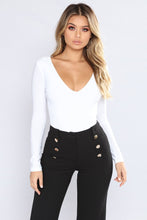 Load image into Gallery viewer, Louise V Neck Bodysuit - White
